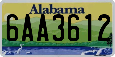 AL license plate 6AA3612