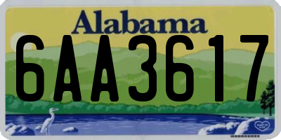 AL license plate 6AA3617