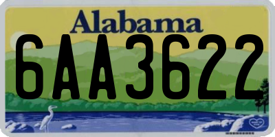 AL license plate 6AA3622