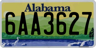 AL license plate 6AA3627