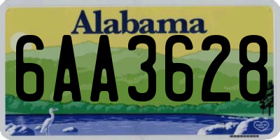 AL license plate 6AA3628
