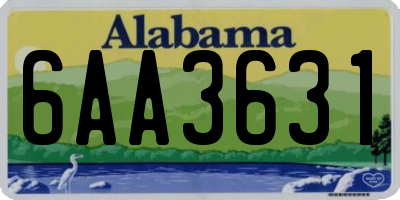 AL license plate 6AA3631