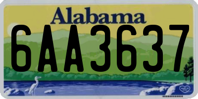 AL license plate 6AA3637