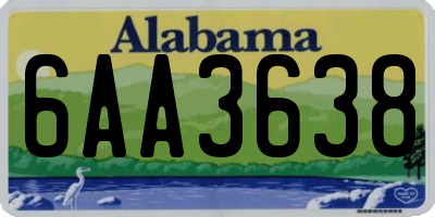 AL license plate 6AA3638