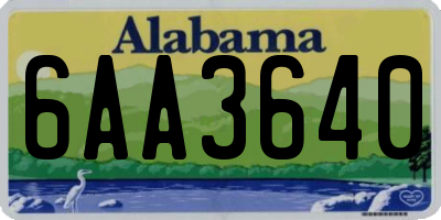 AL license plate 6AA3640