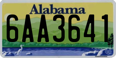 AL license plate 6AA3641