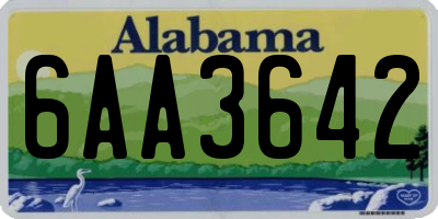AL license plate 6AA3642