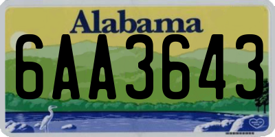 AL license plate 6AA3643