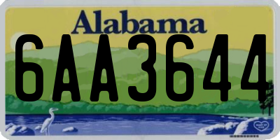 AL license plate 6AA3644