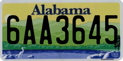 AL license plate 6AA3645