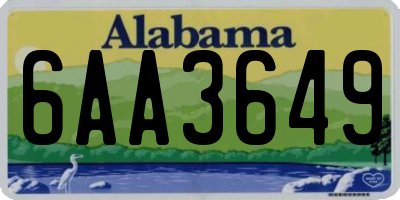 AL license plate 6AA3649