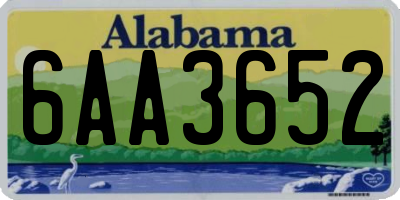 AL license plate 6AA3652