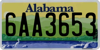 AL license plate 6AA3653