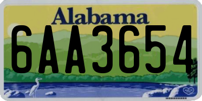 AL license plate 6AA3654