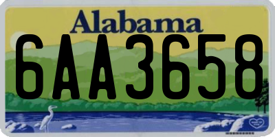 AL license plate 6AA3658