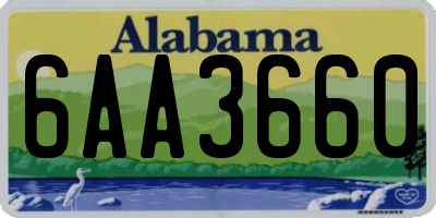 AL license plate 6AA3660