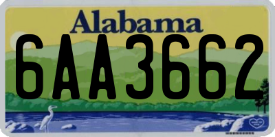 AL license plate 6AA3662