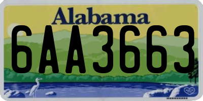 AL license plate 6AA3663