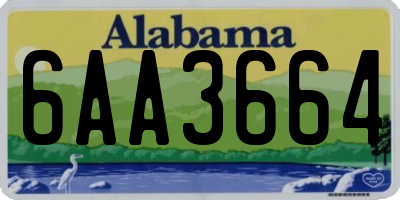 AL license plate 6AA3664