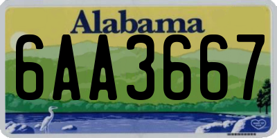 AL license plate 6AA3667