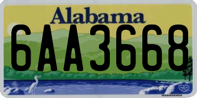 AL license plate 6AA3668