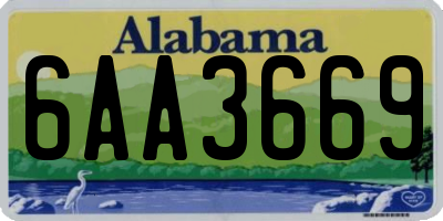 AL license plate 6AA3669