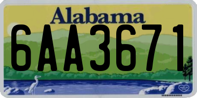 AL license plate 6AA3671
