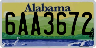AL license plate 6AA3672
