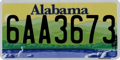 AL license plate 6AA3673