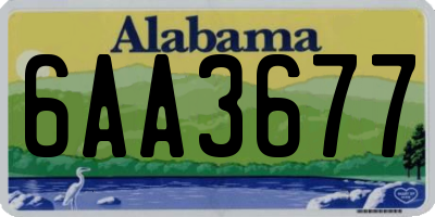AL license plate 6AA3677