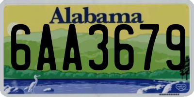 AL license plate 6AA3679