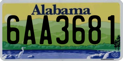 AL license plate 6AA3681