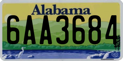 AL license plate 6AA3684