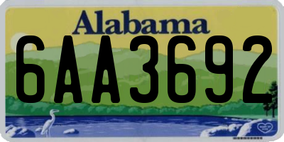 AL license plate 6AA3692