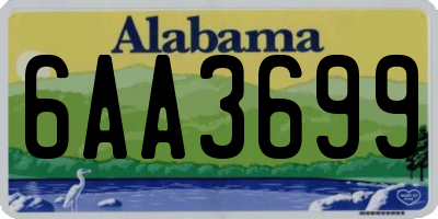 AL license plate 6AA3699