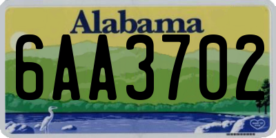 AL license plate 6AA3702