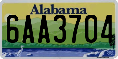 AL license plate 6AA3704