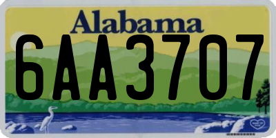 AL license plate 6AA3707