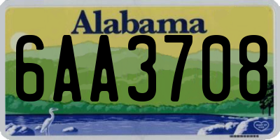 AL license plate 6AA3708