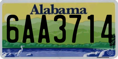 AL license plate 6AA3714