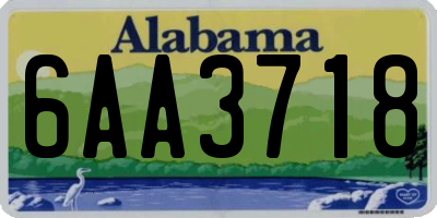 AL license plate 6AA3718