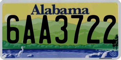 AL license plate 6AA3722