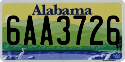 AL license plate 6AA3726