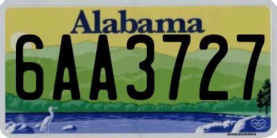 AL license plate 6AA3727