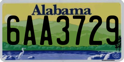 AL license plate 6AA3729