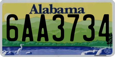 AL license plate 6AA3734