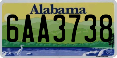 AL license plate 6AA3738