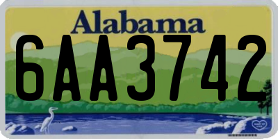 AL license plate 6AA3742