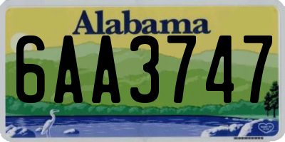 AL license plate 6AA3747