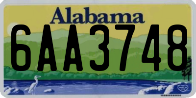 AL license plate 6AA3748
